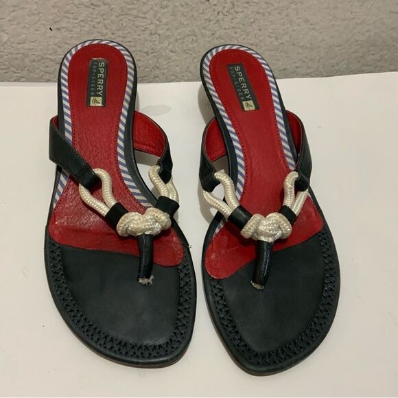 SPERRY Nautical Knot Sandal, Red, White & Blue size 8M - Picture 2 of 8